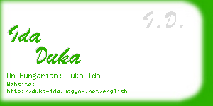 ida duka business card